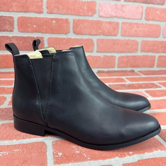 Nisolo Shoes - Nisolo Womens Sz 9.5 Chelsea Commuter Boots Everyday Black Leather Ankle Pull On